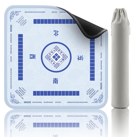 2F22E Mahjong Mat sky blue surface for smooth, fuzz-free play and tile alignment.