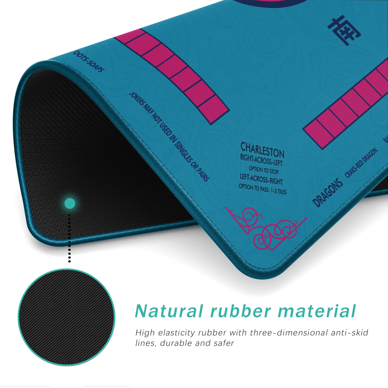 2F22E Mahjong Mat waterproof base supports any tabletop during intense sessions