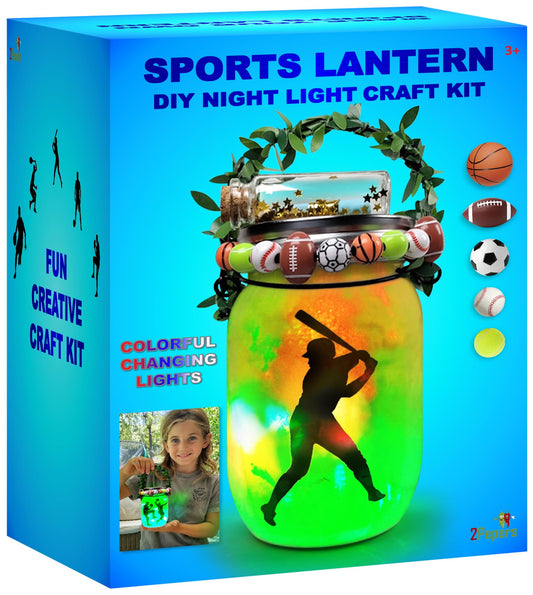 2Pepers sports night light jar kit front view enhances kids desk ambience