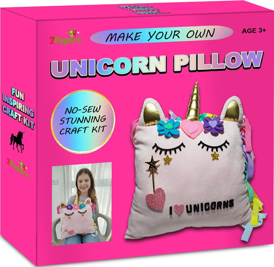 2Pepers unicorn pillow kit cover ready-to-decorate surface sparks creativity.