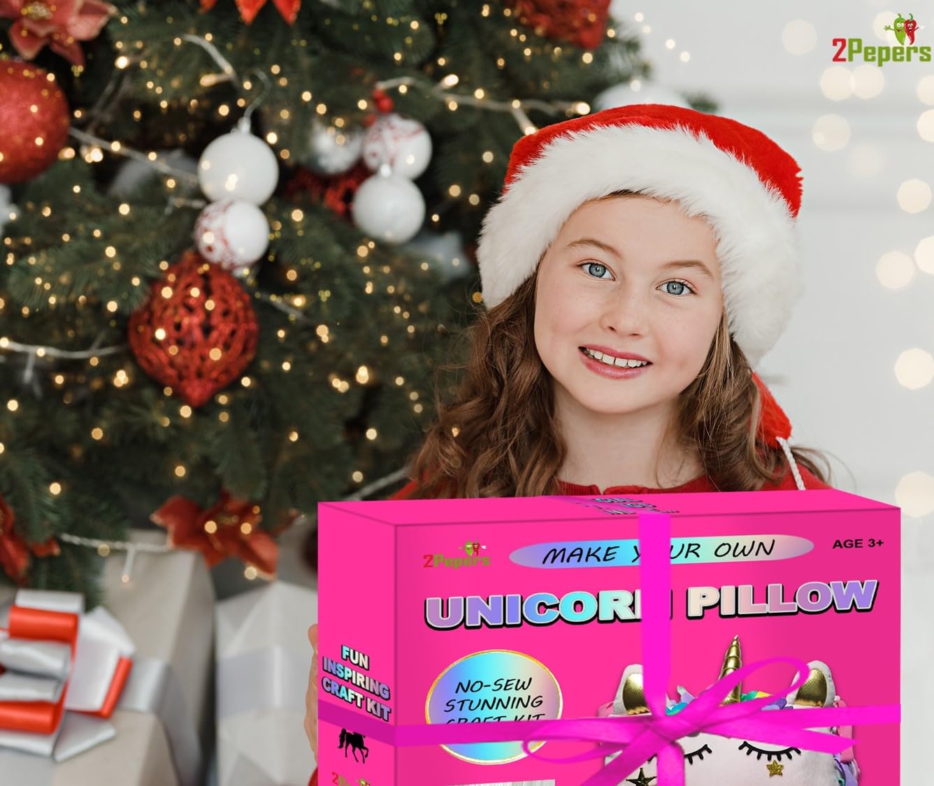 2Pepers unicorn pillow kit finished pillow idea for cozy room decor.