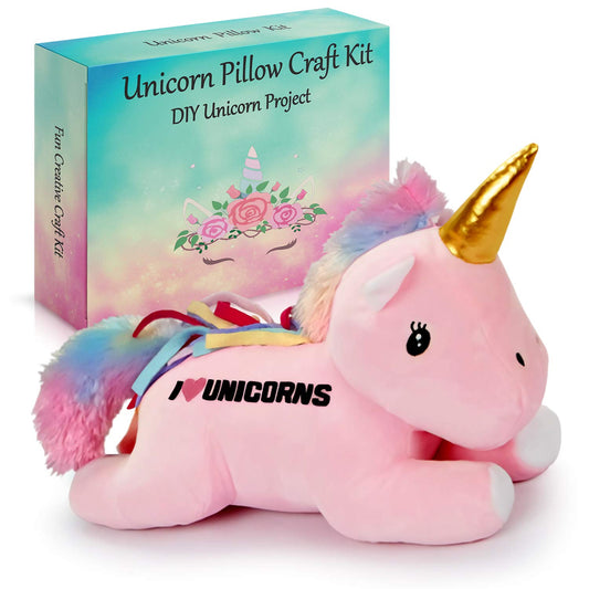 2Pepers unicorn pillow kit no-sew design for easy, creative play and room decoration.