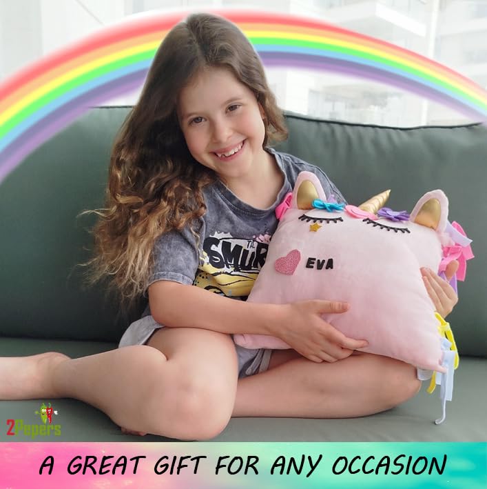 2Pepers unicorn pillow kit pillow-case with gold horn invites creative design ideas.