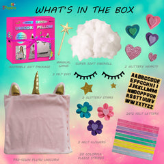 2Pepers unicorn pillow kit polyfill stuffing for a soft, cuddly result.