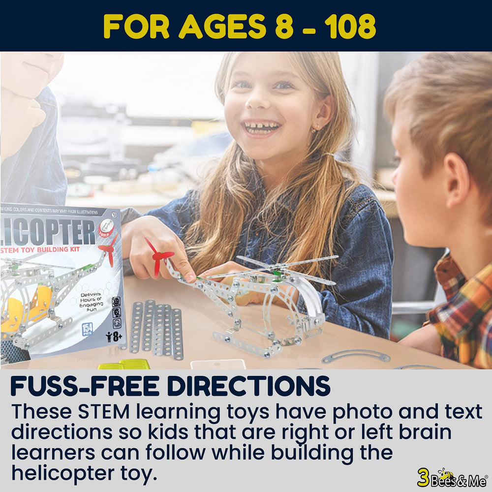 3 Bees & Me assembly guide close-up emphasizes beginner-friendly steps for ages 8 and up