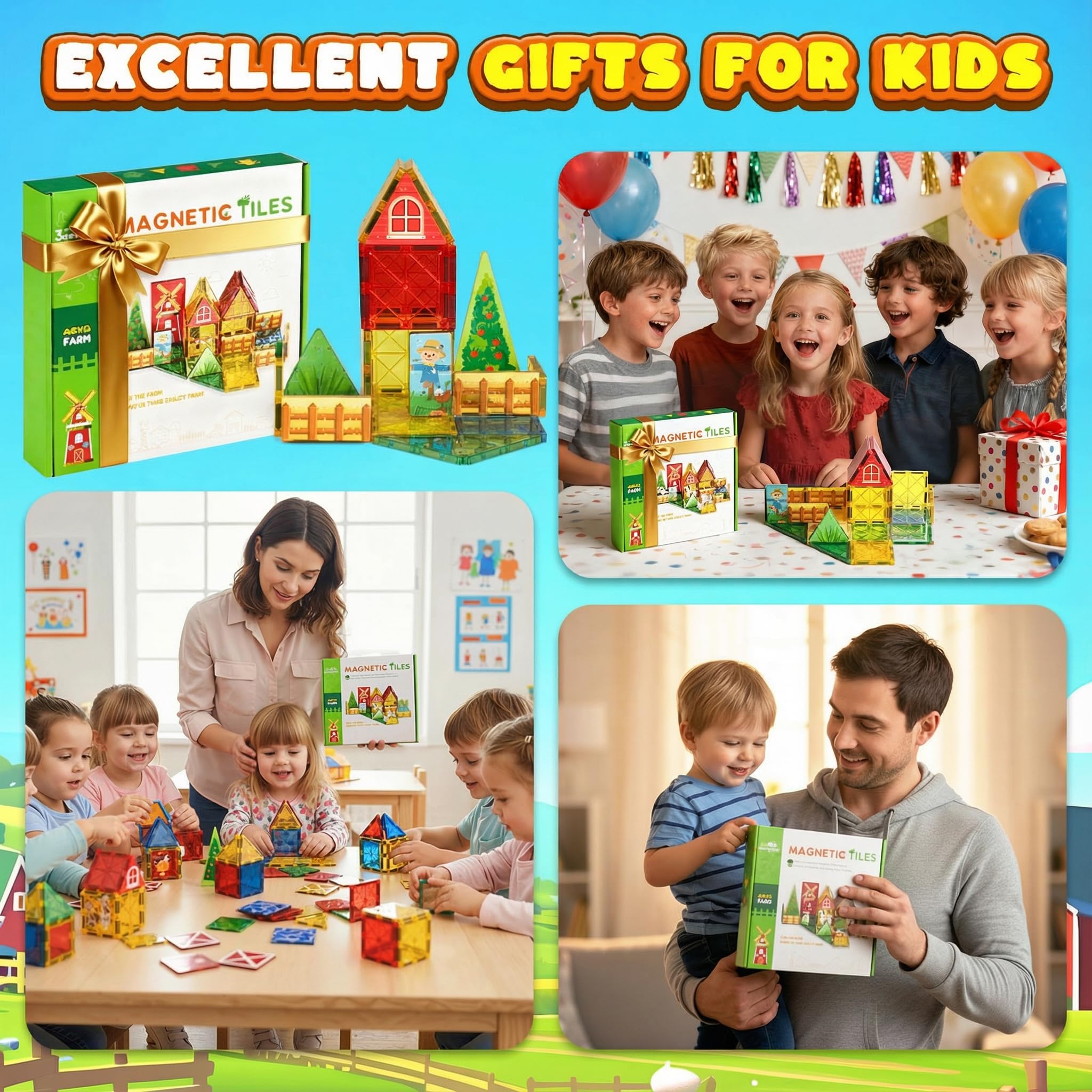3 otters magnetic tiles stem-learning – hands-on concept exploration for curious kids.