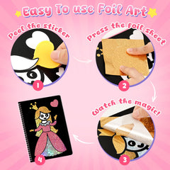 The heart shaped peeling tool from 3 Otters Foil Fun Art Kit adds charm to finished pieces