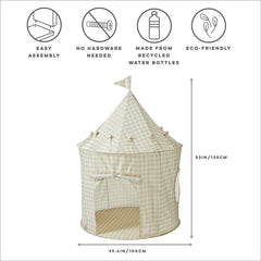 3 Sprouts play tent tie-back door flap for quick access and entry