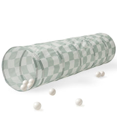 3 Sprouts play tunnel in checkered green opens for easy indoor crawling fun