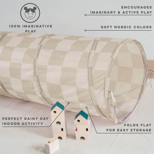 3 Sprouts Play Tunnel folds flat for easy storage.