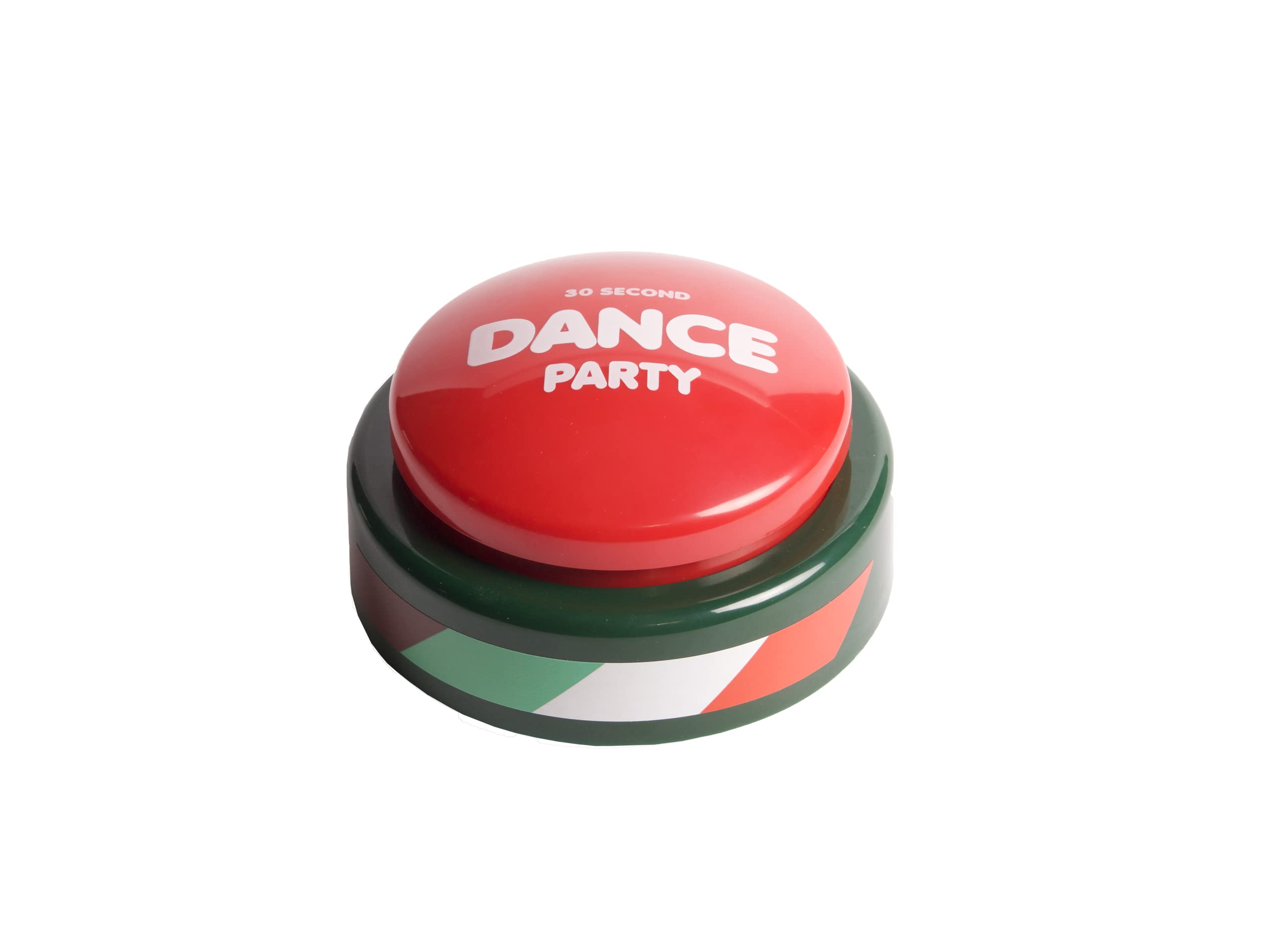 30 Second Dance Party button in hand ready for instant fun and quick breaks.