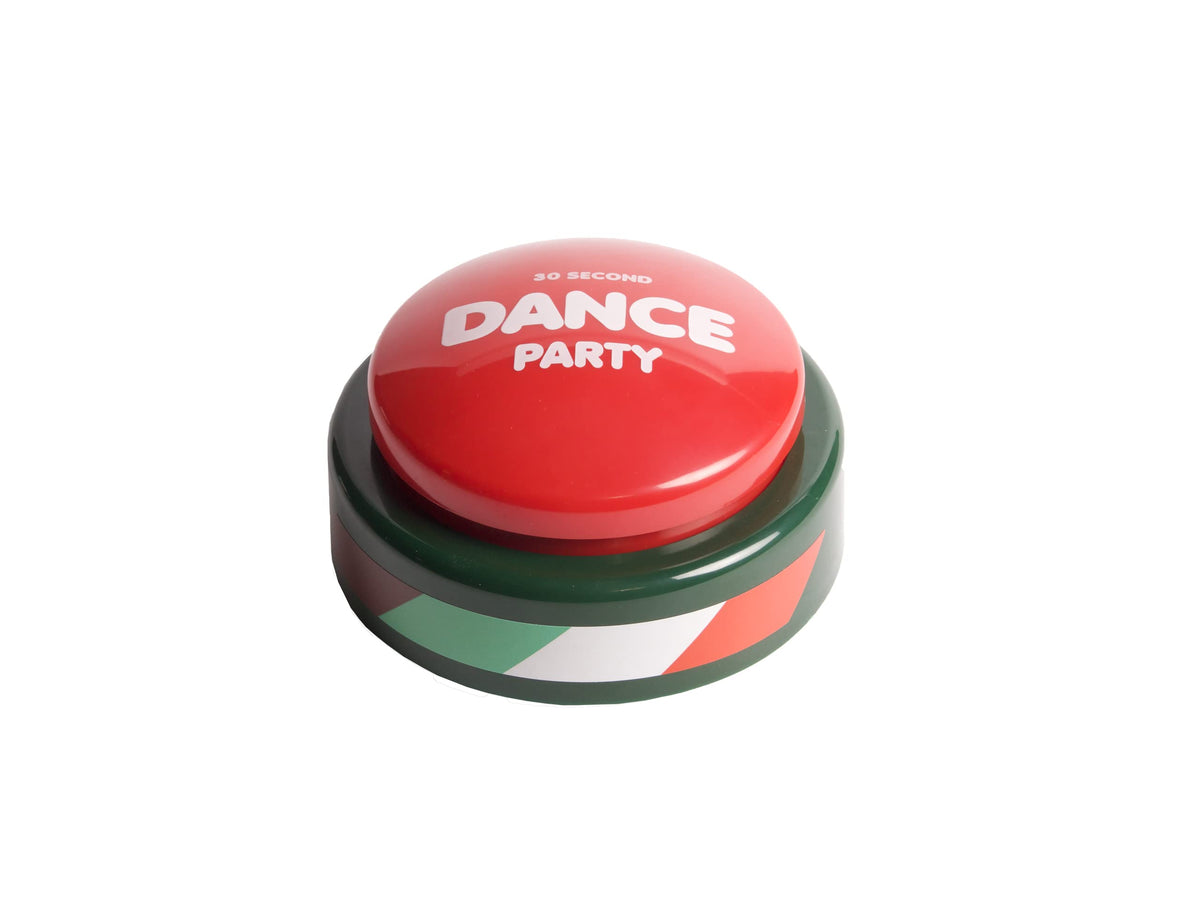 30 Second Dance Party button in hand ready for instant fun and quick breaks.