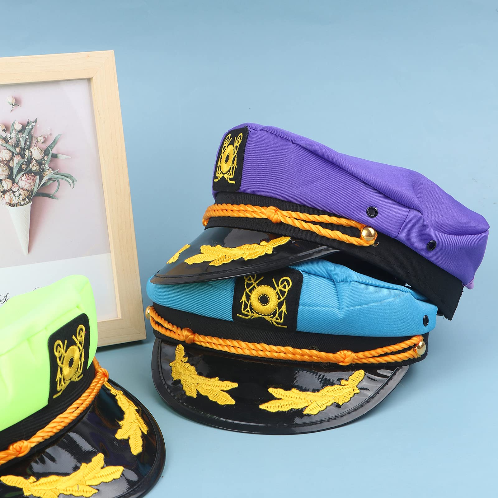 37YIMU captain hat with gold braided rope detail for authentic maritime style.