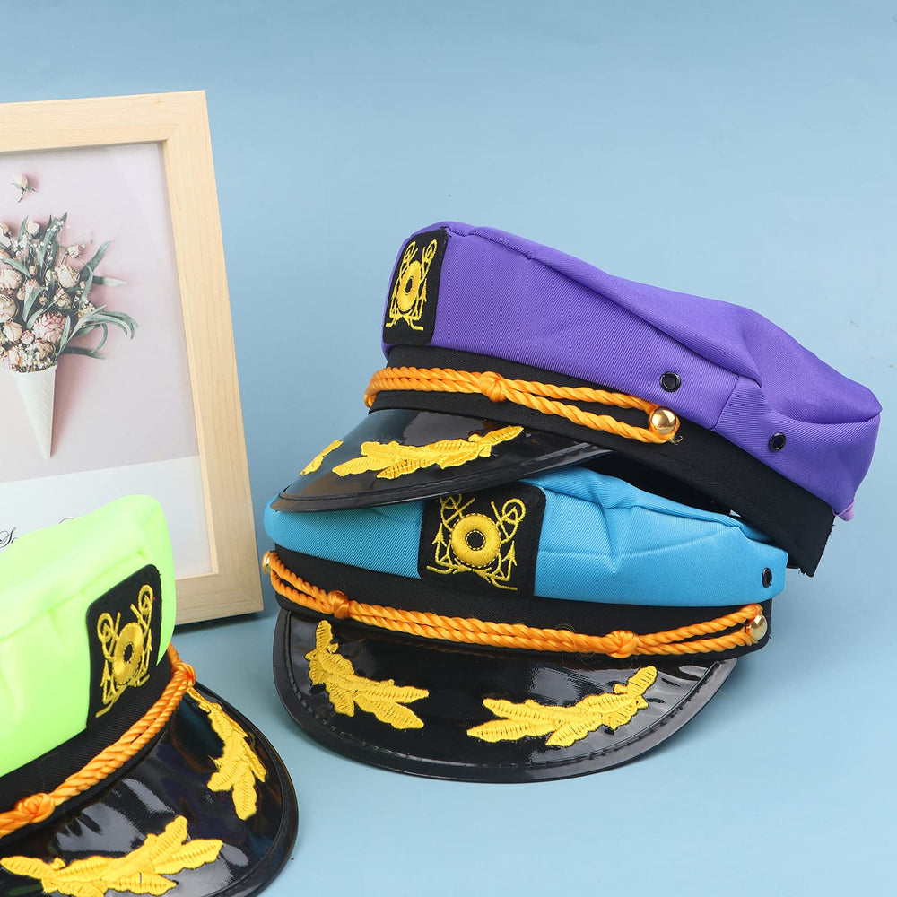 37YIMU captain hat with gold braided rope detail for authentic maritime style.