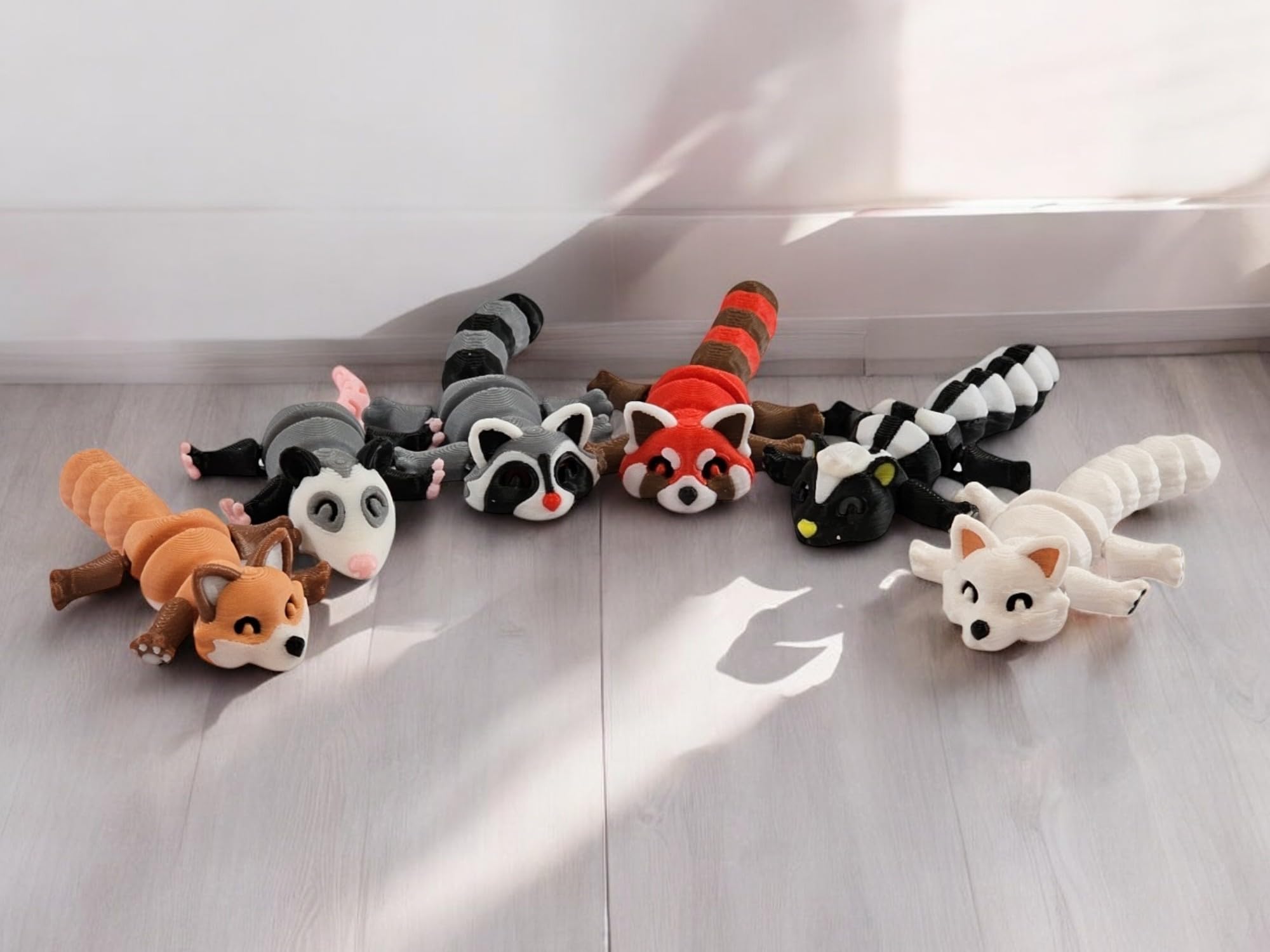 3D Printed Woodland Animals Arctic Fox figure for shelf decor and storytelling