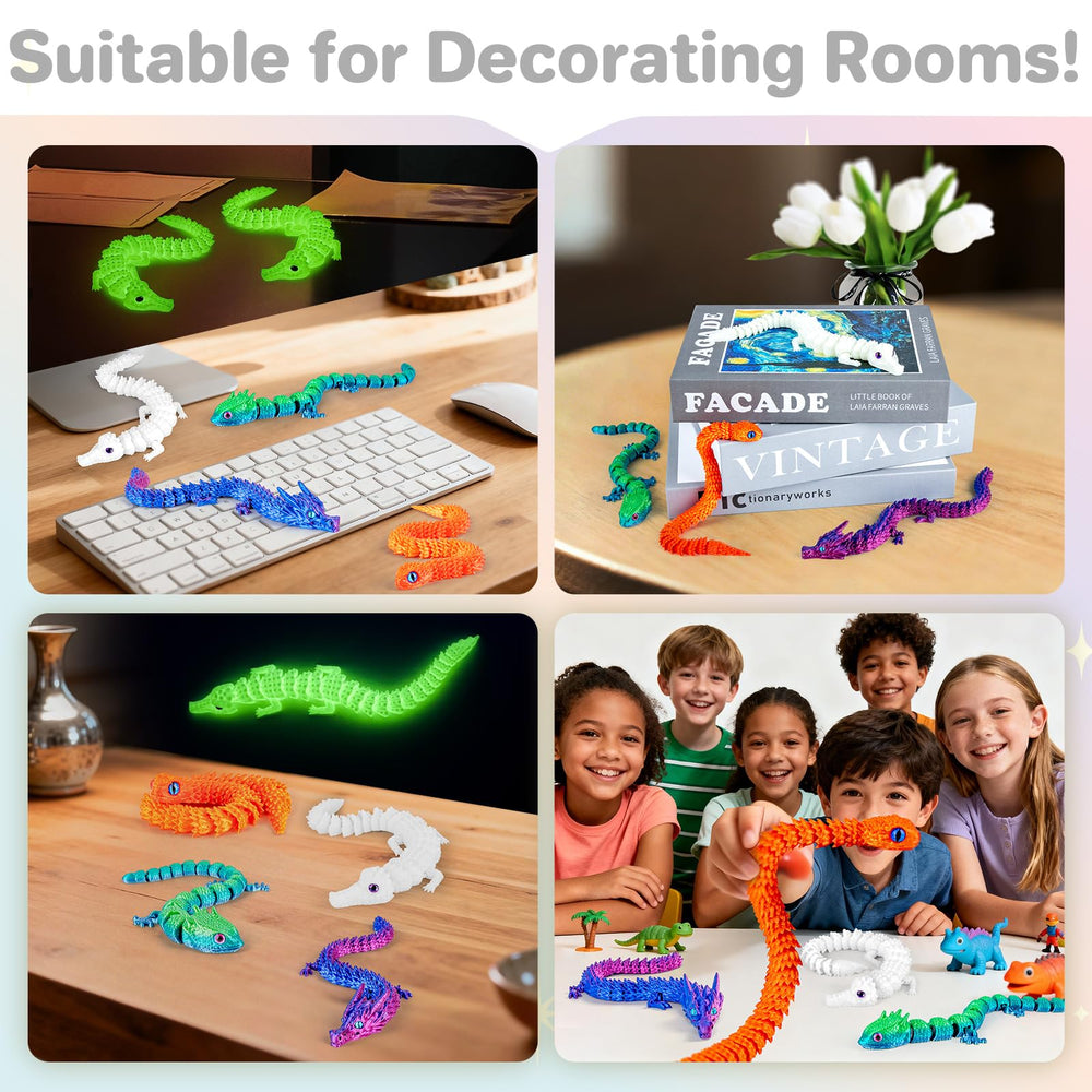 3Dgenius 4-pack articulated animals for decor and gifting