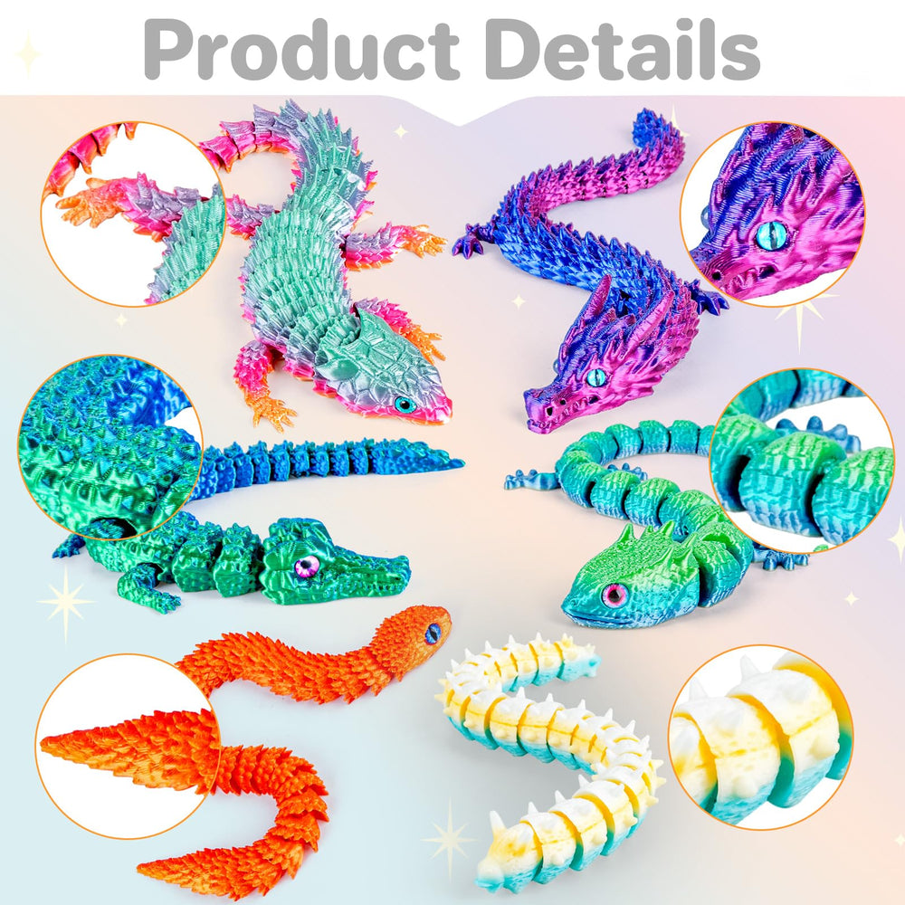 3Dgenius crocodile figurine with poseable limbs for lively desk decor.