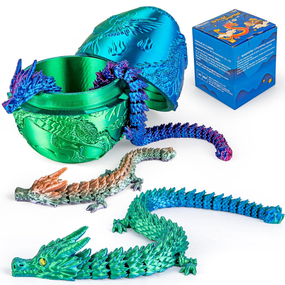 3Dgenius dragon egg with 3.94-inch shell, intricate detailing for display and tactile play.