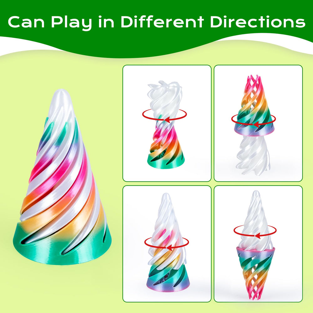3Dgenius gourd shape fidget promotes calm through gentle twisting and rolling.