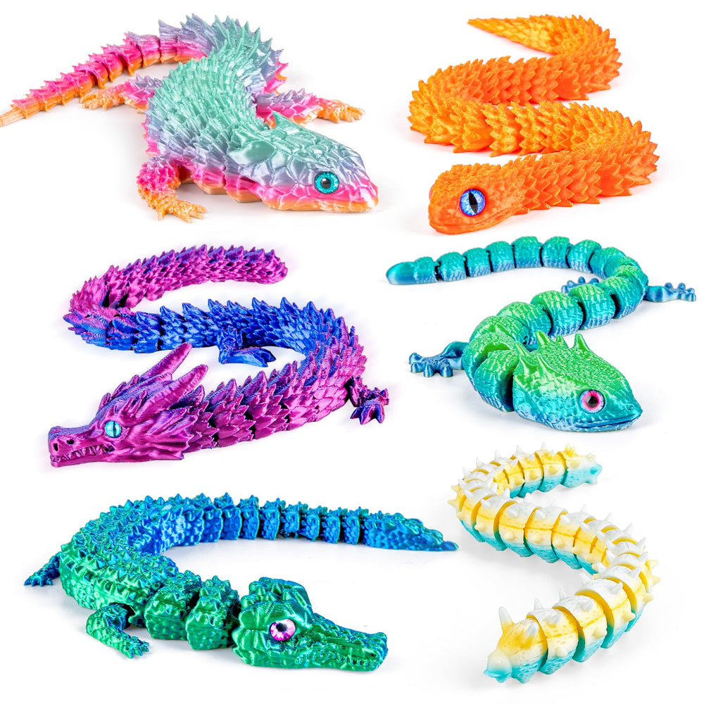 3Dgenius articulated snake figurine for tactile fidgeting and imaginative storytelling.