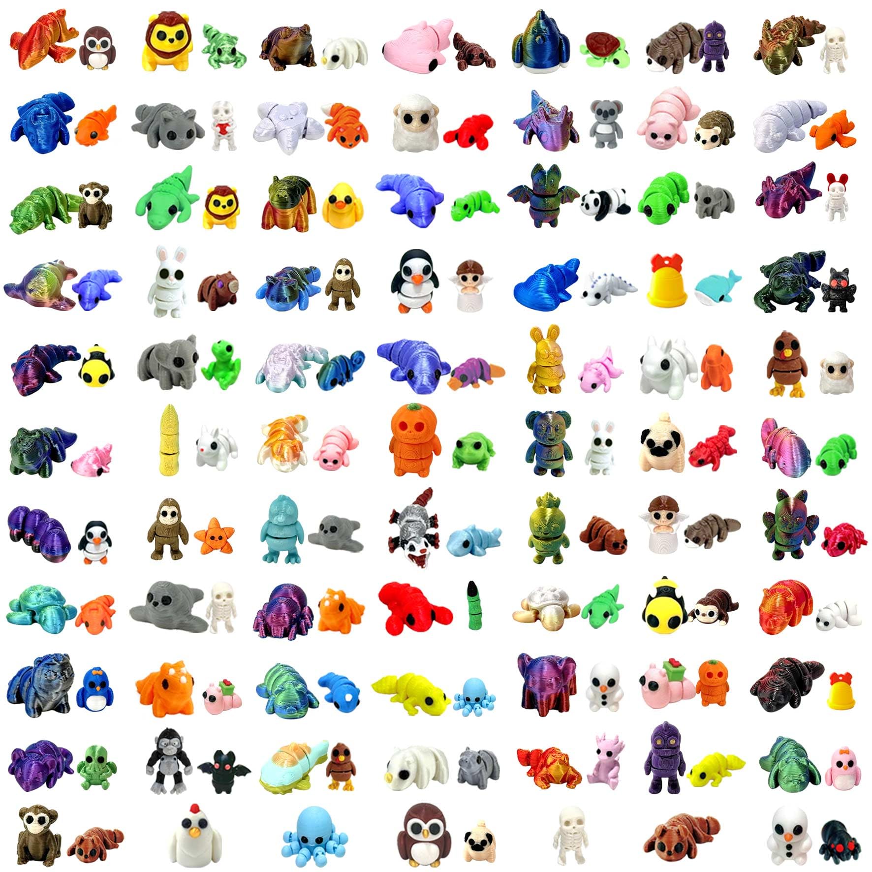 3D printed animals random figures pack 06 perfect for birthday gifts and stocking stuffers.