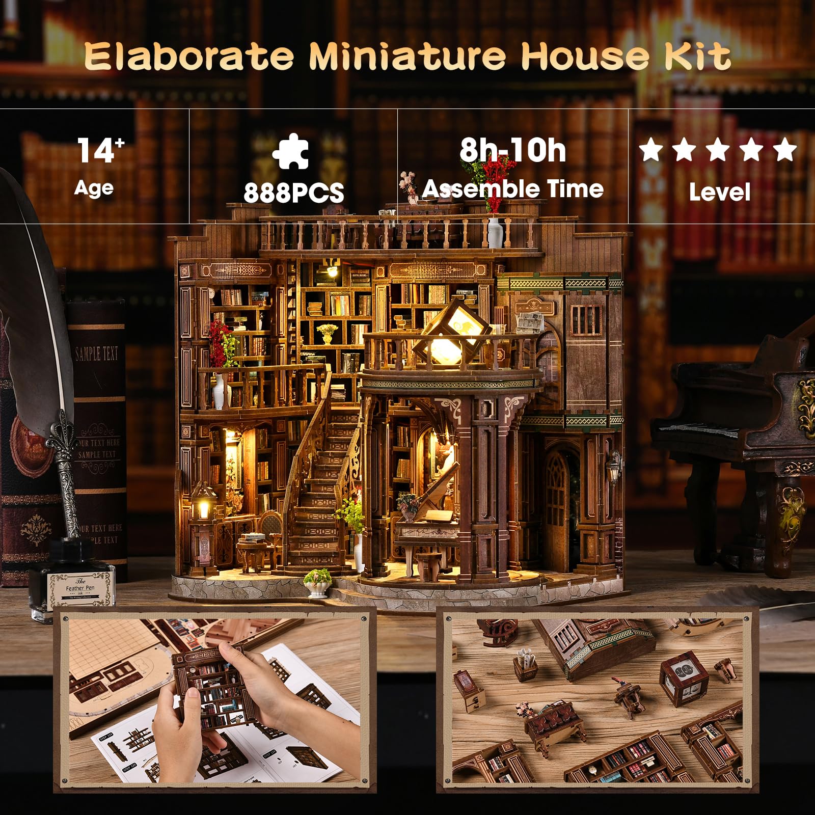 3DVASE DIY miniature dollhouse kit ready for hands-on crafting.
