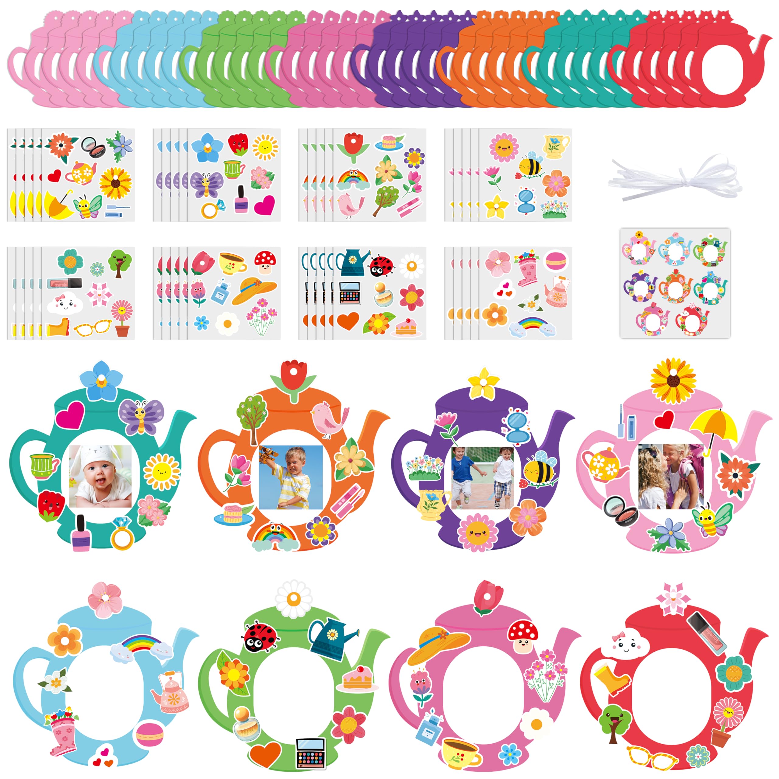 3sscha tea pot cards kit pack with colorful shapes for kids' creative crafts