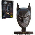 4D Build Batman Mask displayed on its stand for an eye-catching shelf decor piece.