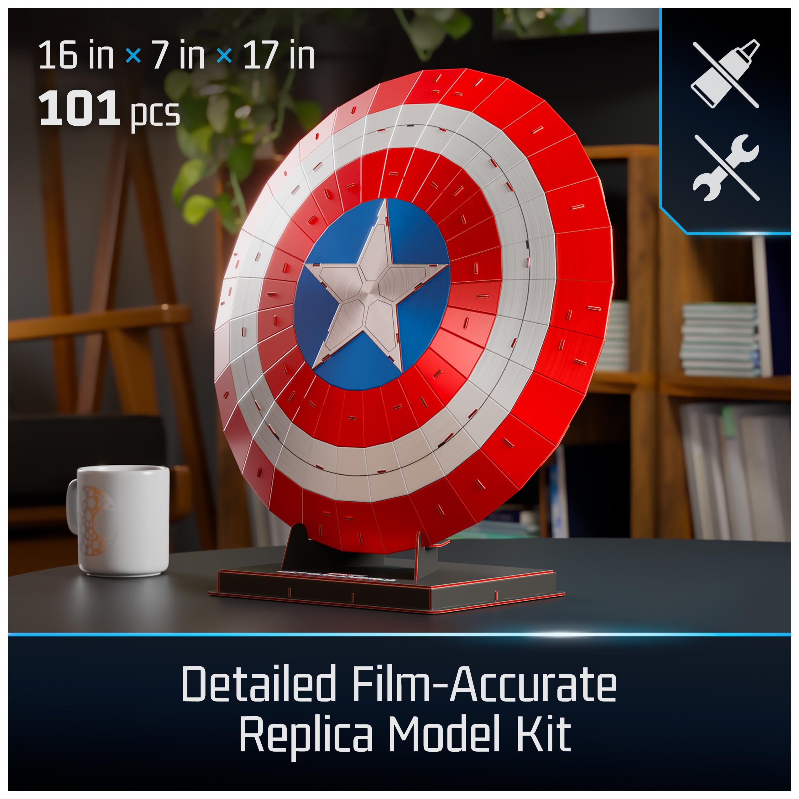 4D Build Captain America Shield punch-out sheets ready for assembly