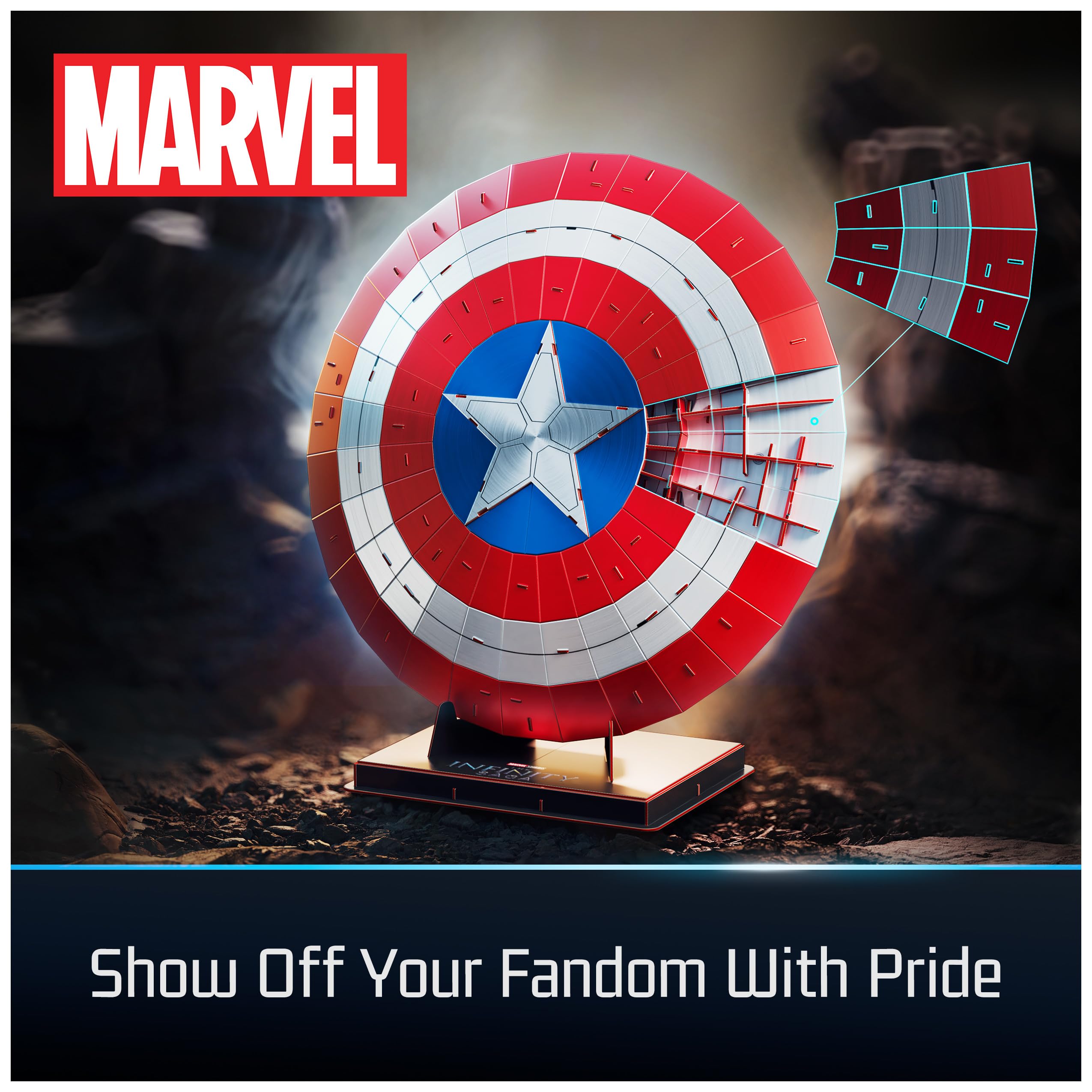 Gift-ready Captain America Shield for teens and adults who love Marvel and 4D Build