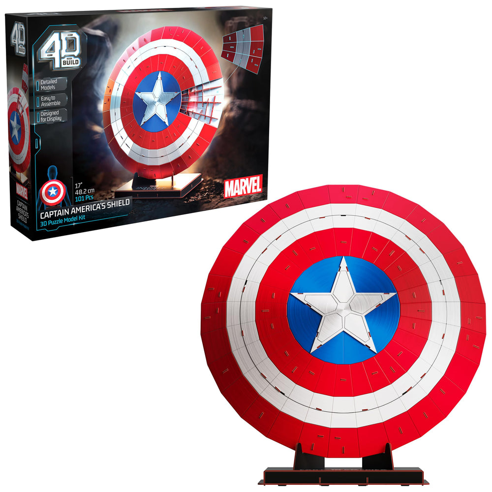 4D Build Captain America Shield model with stand for display