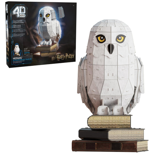 4D Build Hedwig detailed replica on books for shelf display.