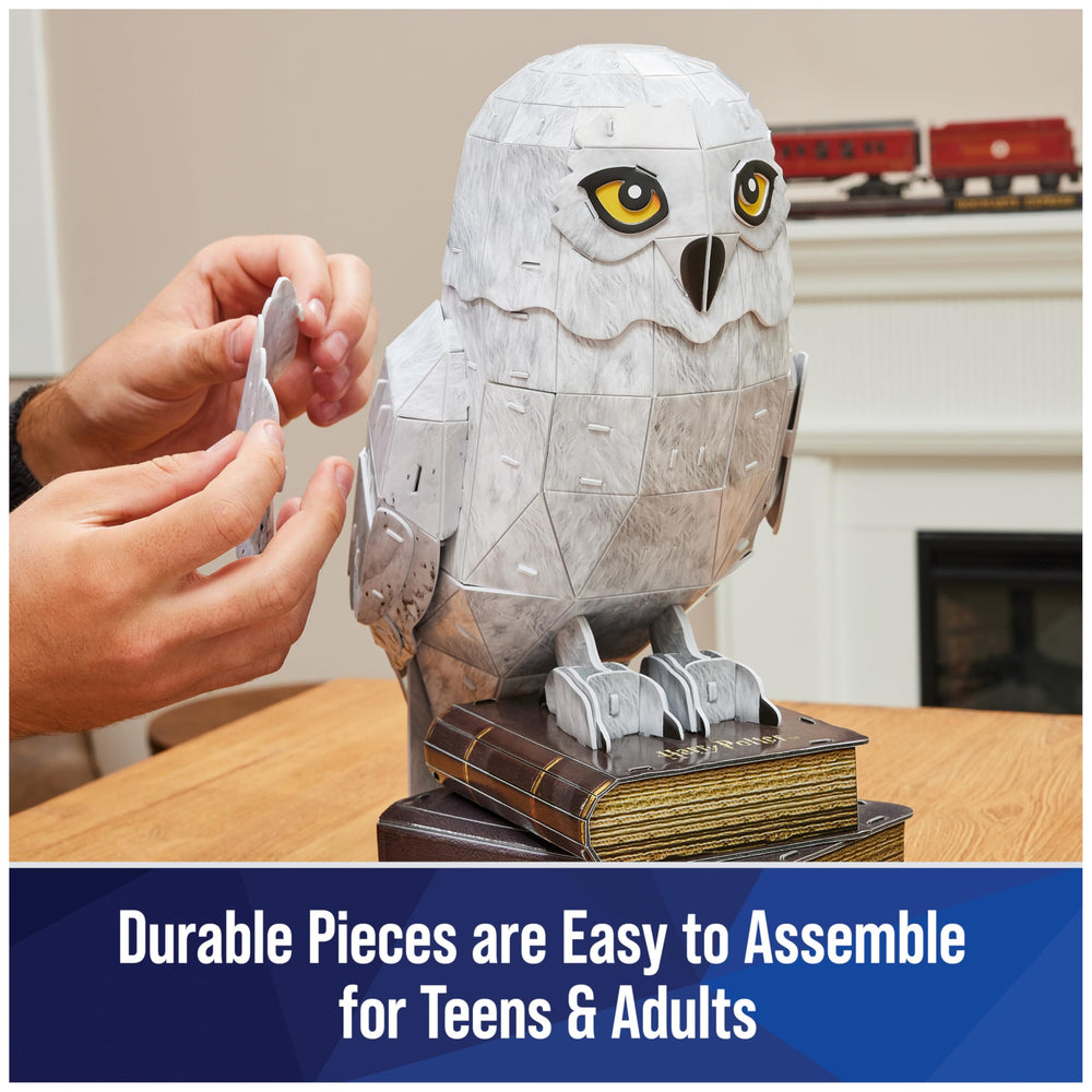 4D Build Hedwig measures 10.6 by 8 by 13.9 inches on shelf.