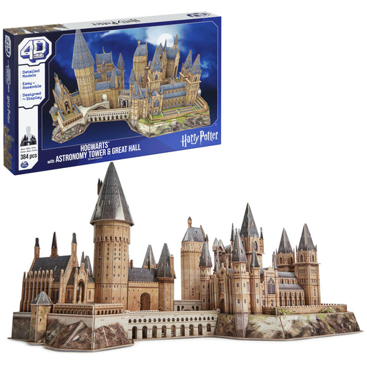 4D Build Hogwarts Castle front view for an eye-catching shelf display