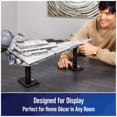 4D Build Imperial Star Destroyer glue and stand included for stable display after build.