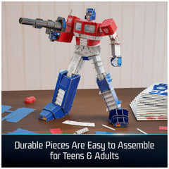 LED lighting adds a cinematic glow to the Optimus Prime 3D model