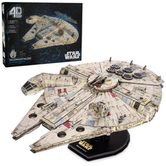 4D Build Millennium Falcon model kit box with 223 pieces for display-ready decor.