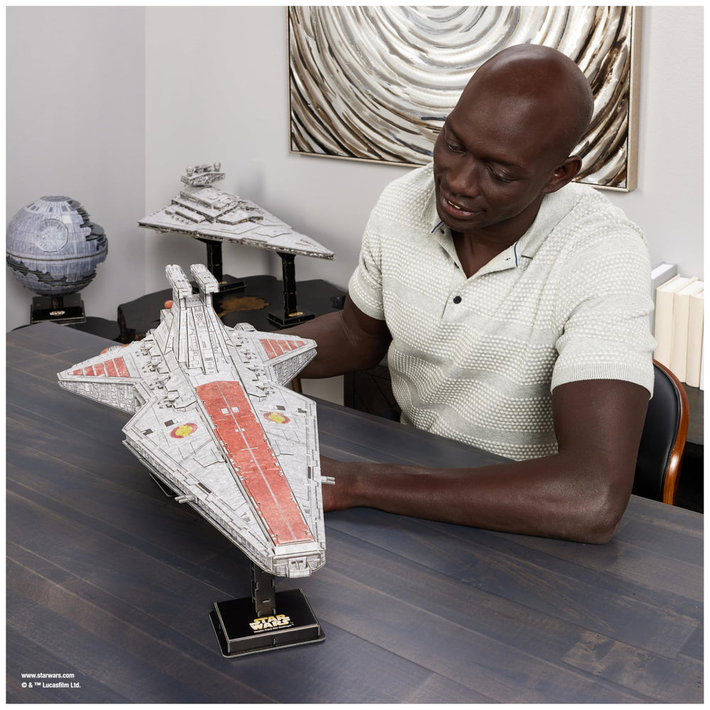 Star Wars collection display featuring the Venator model by 4D Build.