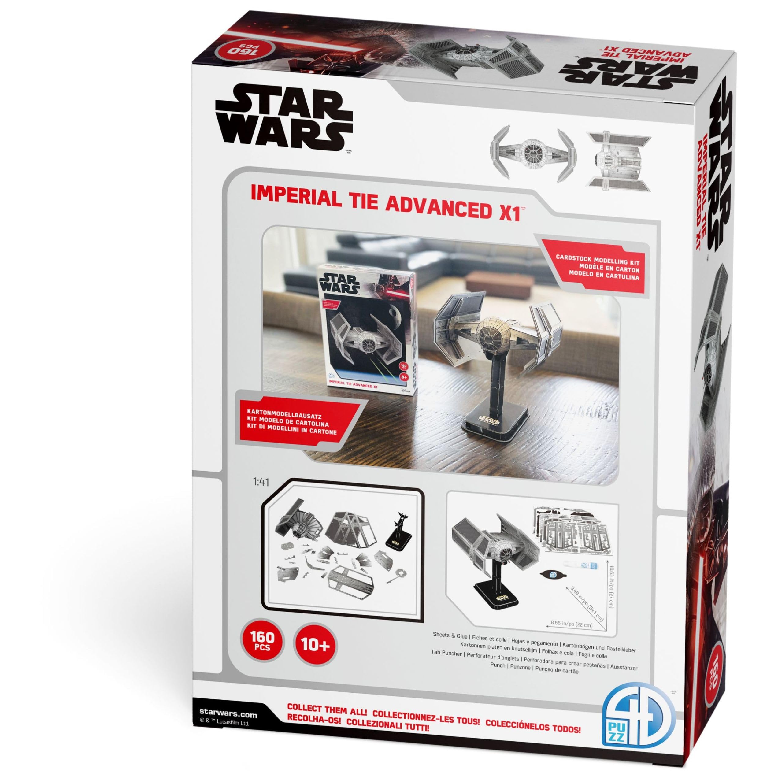 4D Build TIE Advanced X1 packaging box protects the kit during shipping.