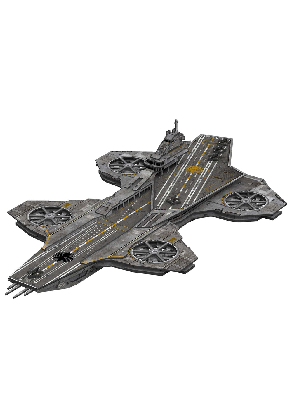 4D Cityscape Avengers Helicarrier model assembly on desk for display