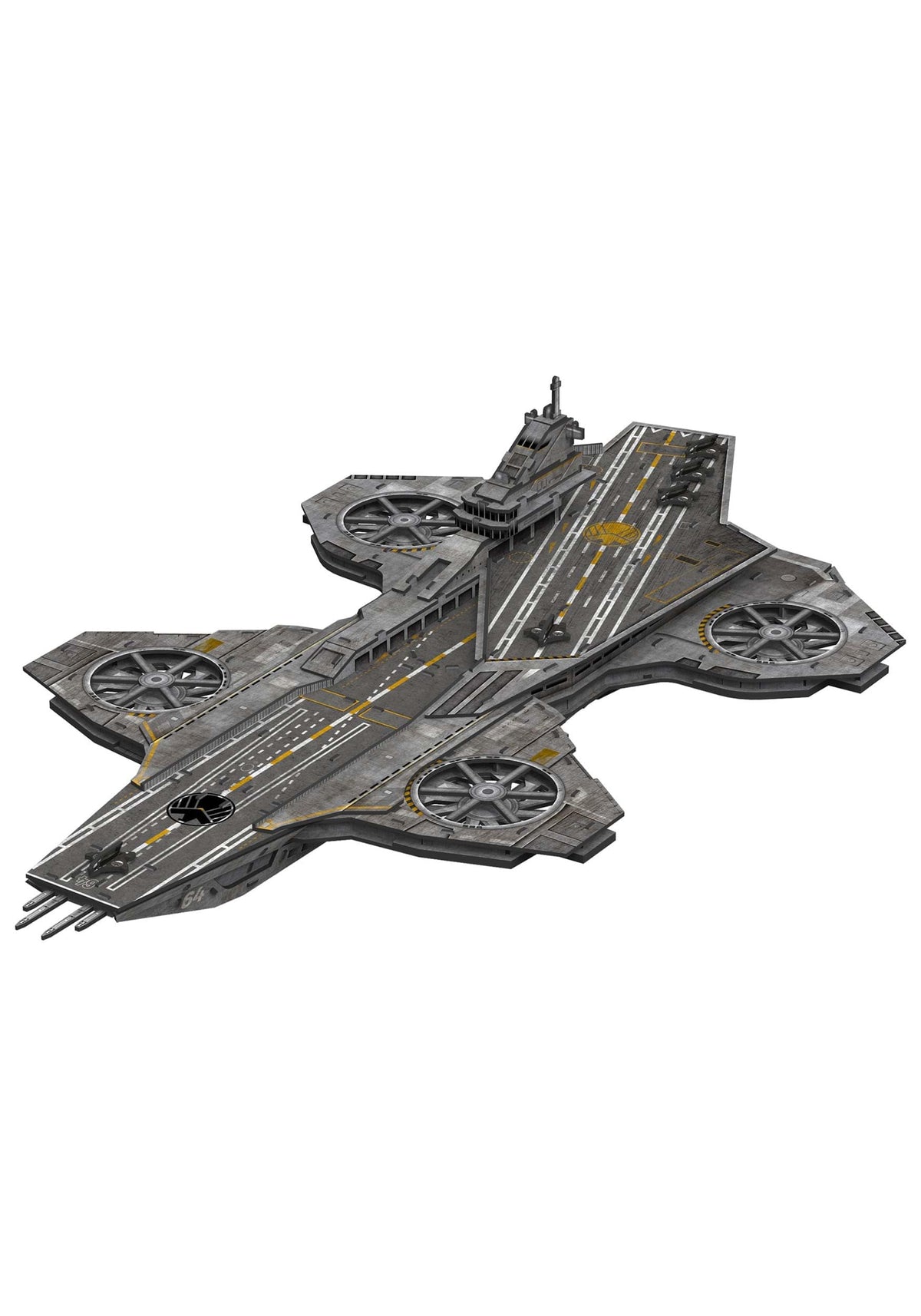 4D Cityscape Avengers Helicarrier model assembly on desk for display