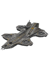 4D Cityscape Avengers Helicarrier model assembly on desk for display