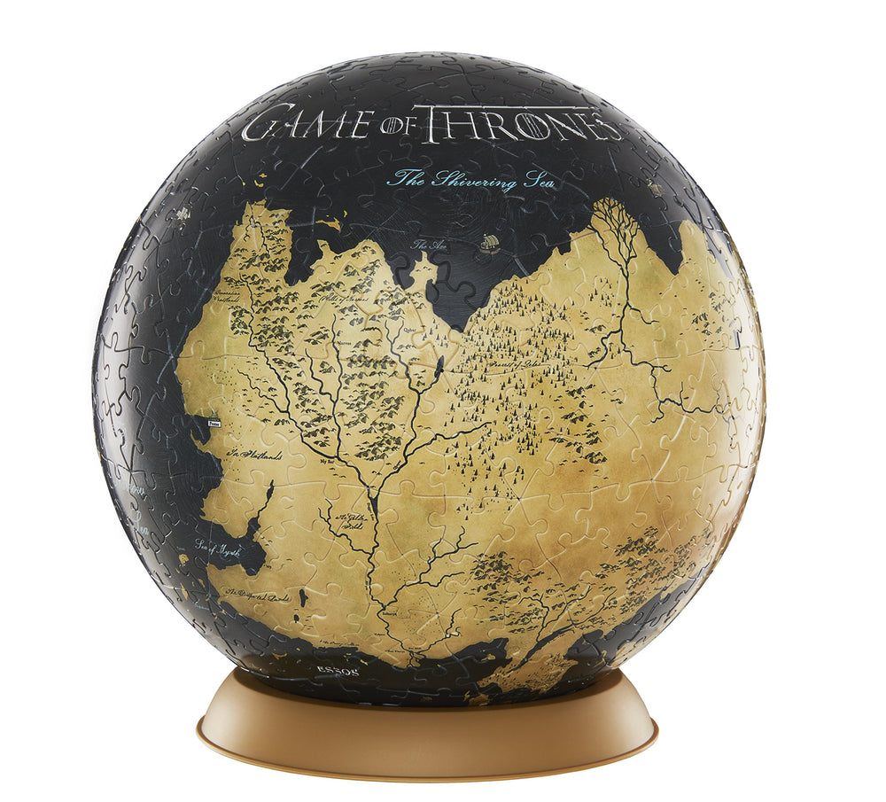540-piece GoT globe puzzle with curved pieces for a dynamic 3D build