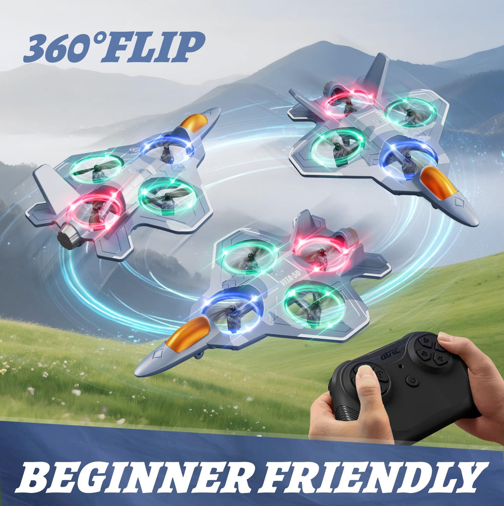 4DRC foam RC plane ready for throw flight mode, beginner-friendly.