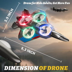4DRC RC Plane safe four enclosed propellers protect young pilots