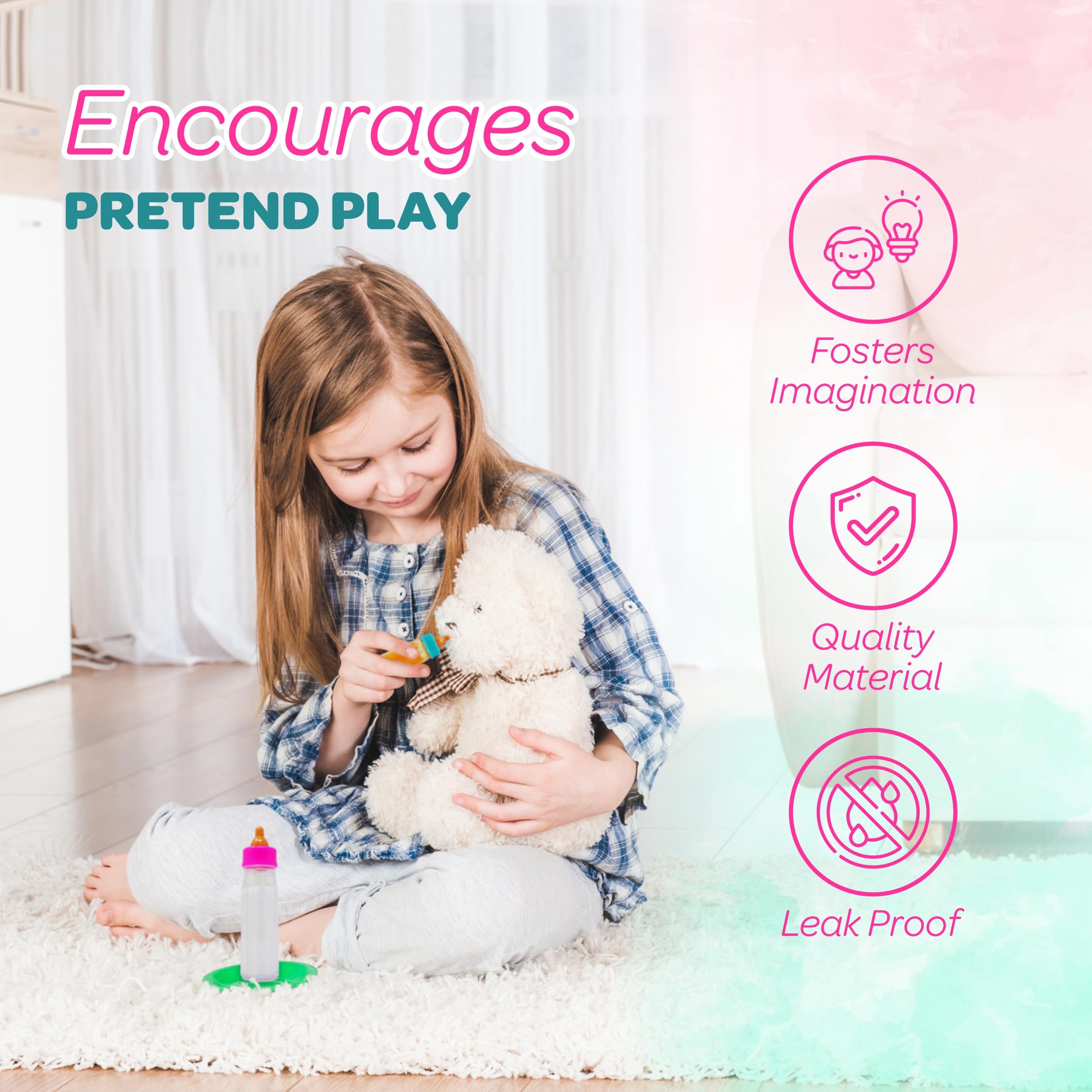 4E's Novelty small bottle, 3.5-inch, perfect for tiny dolls.