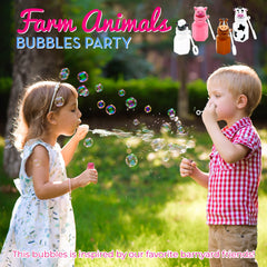 4E's Novelty barnyard pig wand bubbles support solo or group play.