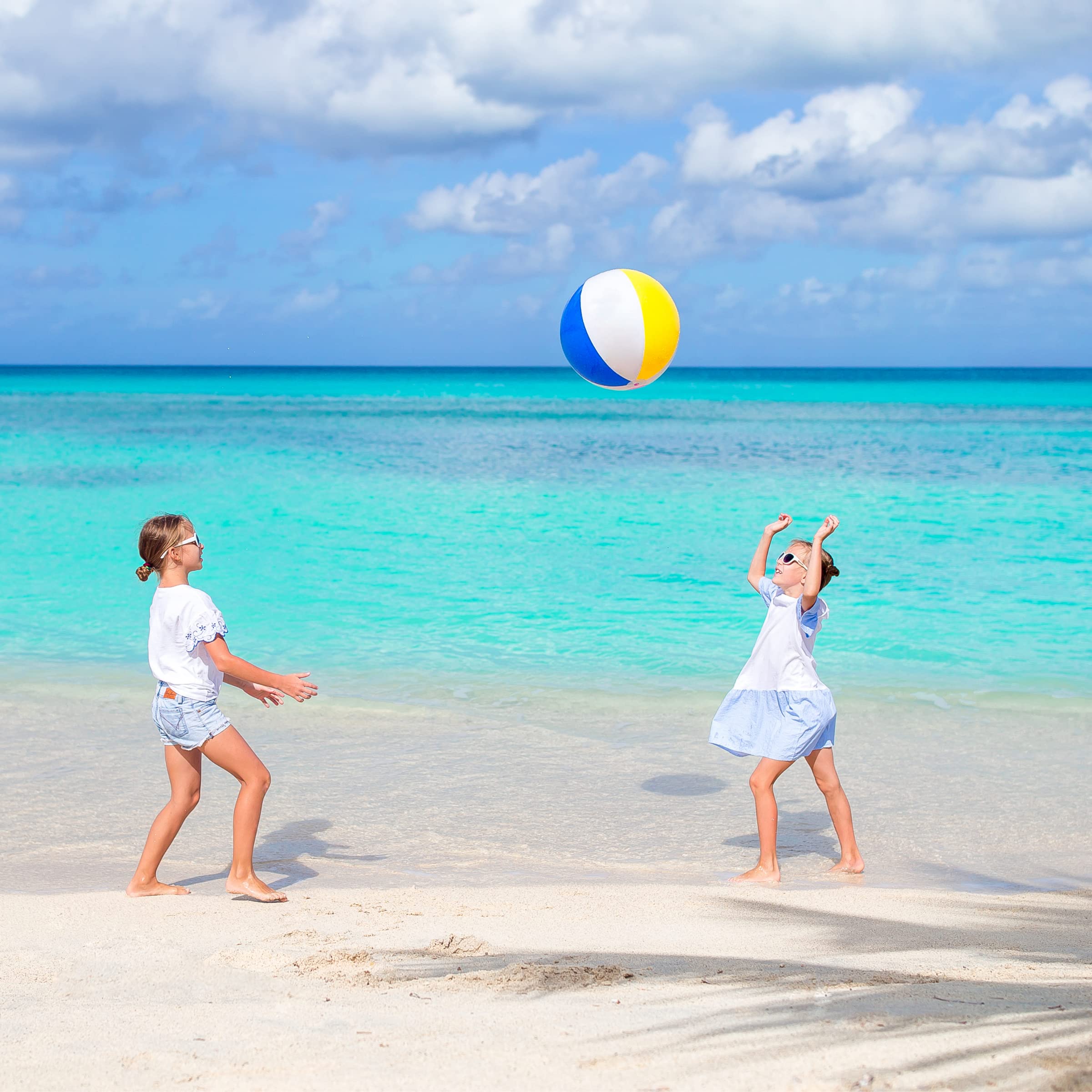 Effortless inflation of 4E's Novelty 20in beach ball with pump