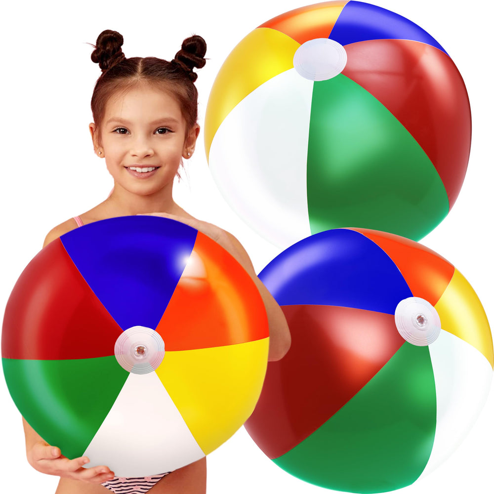 4E's Novelty 20in rainbow beach ball colors ideal for visibility on beaches
