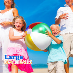 4E's Novelty 20in rainbow beach balls pack of three for outdoor fun